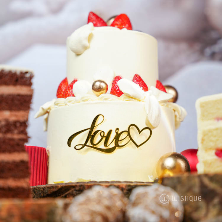 Cocoa Berry Coated Tower Cake