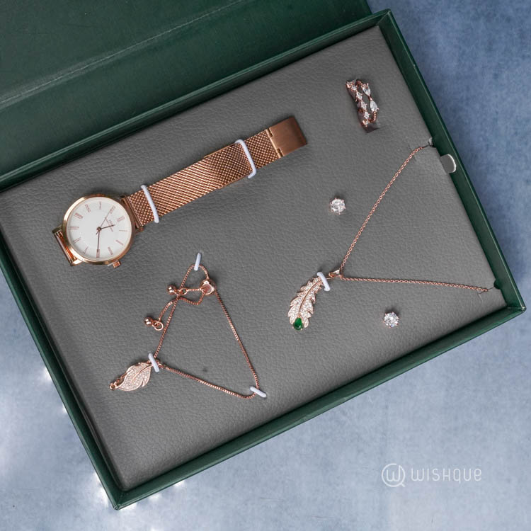 SK Women's Quartz Analog Watch Case Business Fashion Gift Box