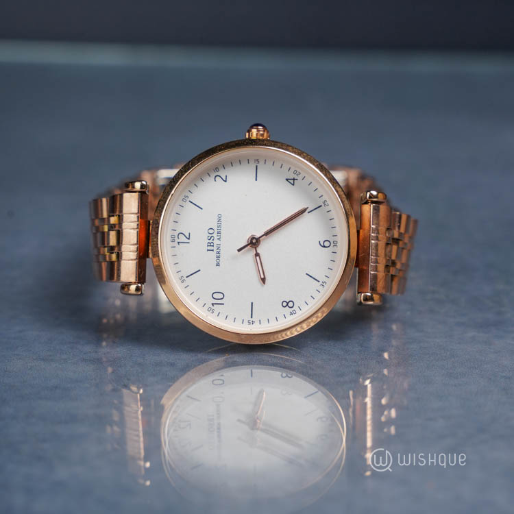 IBSO Stainless Steel Strap Luminous 3ATM Waterproof Watch And Jewellery Set