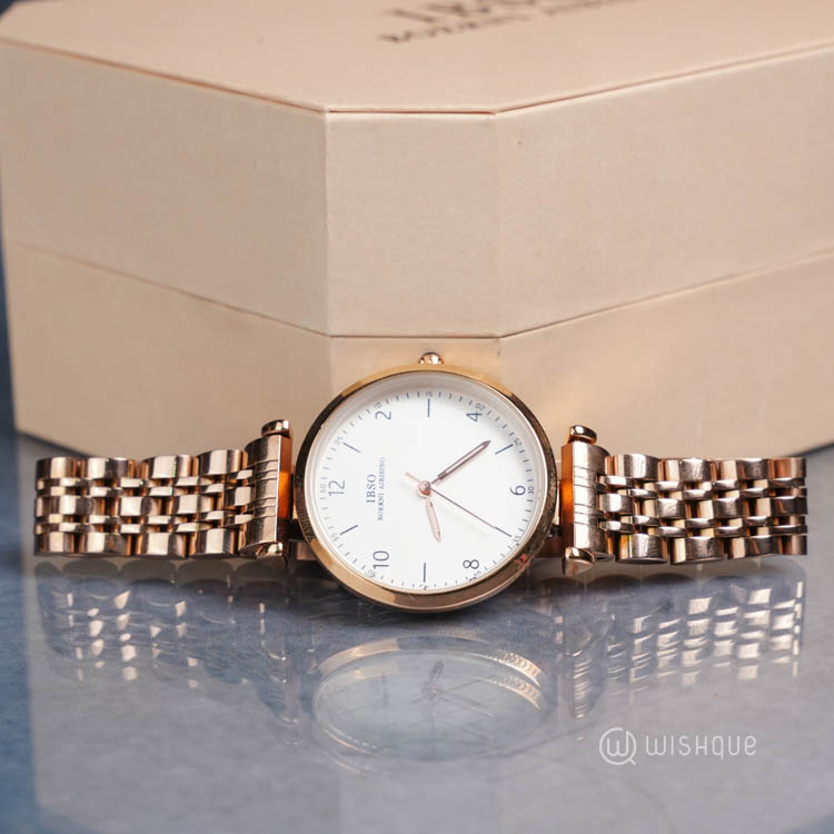 IBSO Stainless Steel Strap Luminous 3ATM Waterproof Watch And Jewellery Set