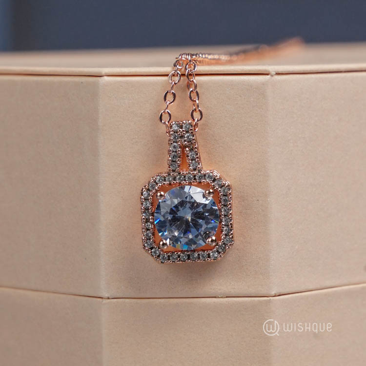 IBSO Ladies Quartz Rose Gold Watch and Necklace