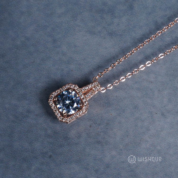 IBSO Ladies Quartz Rose Gold Watch and Necklace