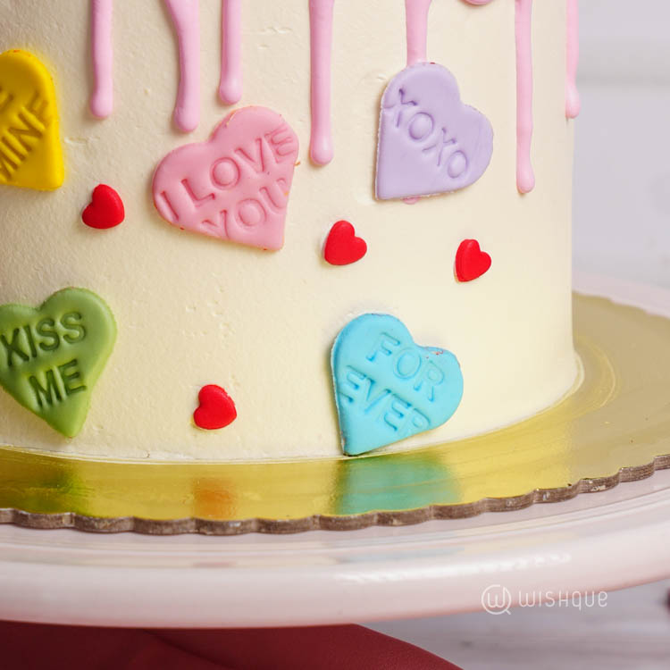 Sweet Promise Love Notes Ribbon Cake