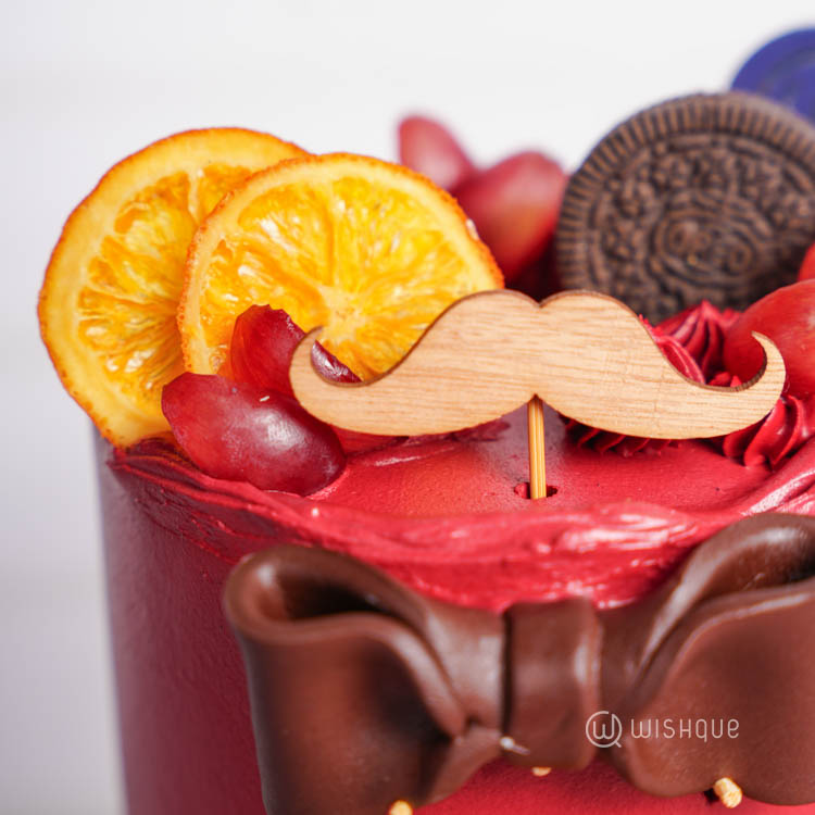 Mustache You to Be Mine Tropical Chocolate Cake