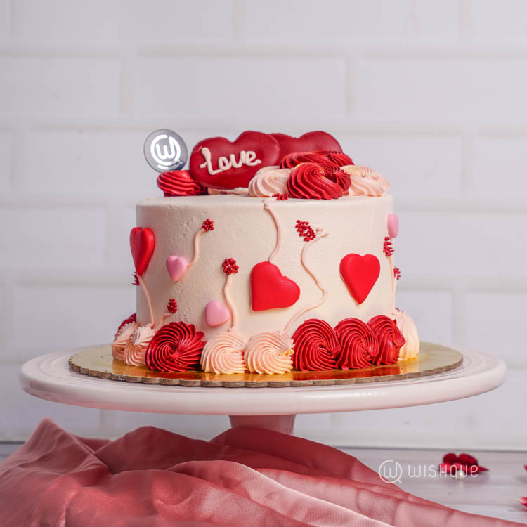 Velvet Rosette Romance Chocolate Cake