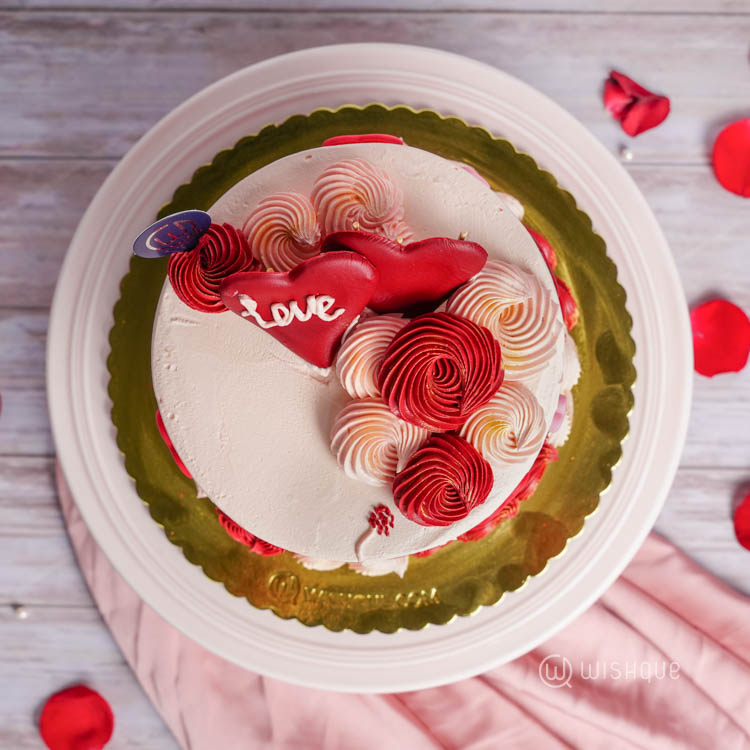 Velvet Rosette Romance Chocolate Cake