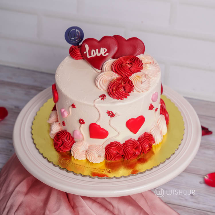 Velvet Rosette Romance Chocolate Cake