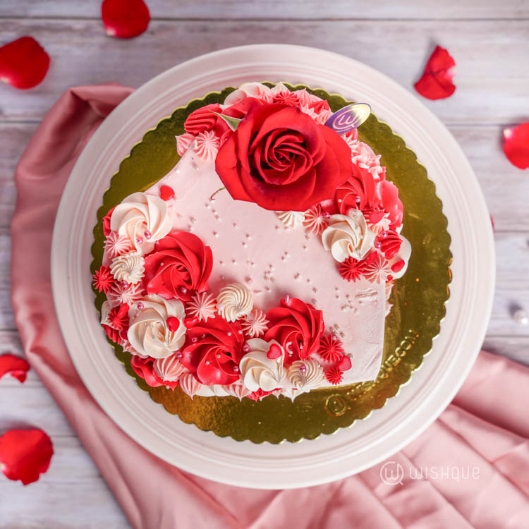Blush of Love Red Velvet Cake