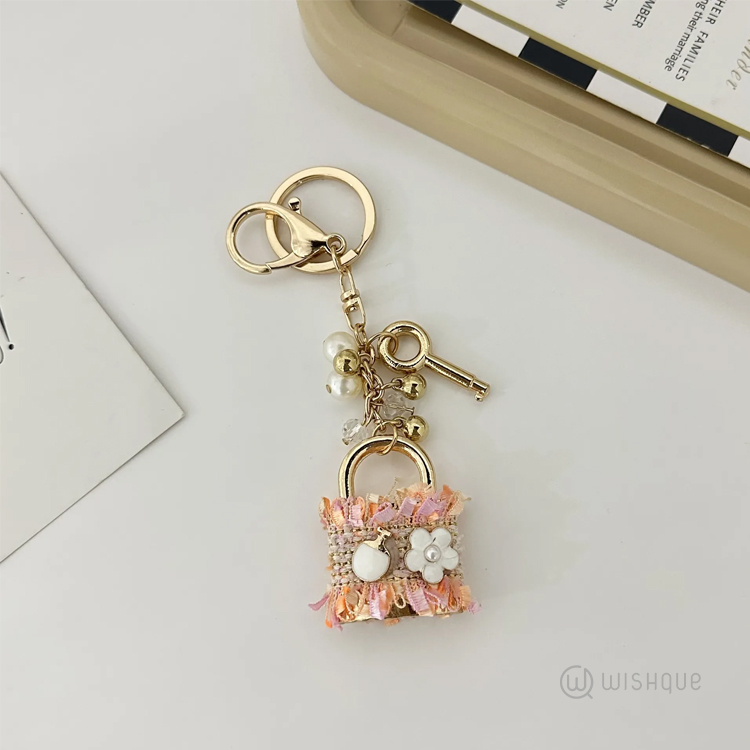 Key Shape Keyring Key Chain - Orange