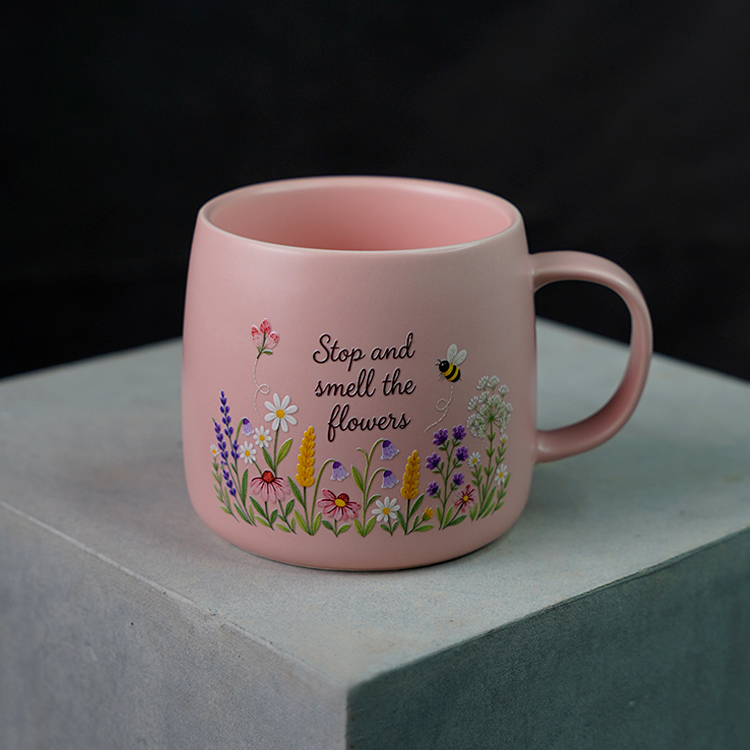 Stop and Smell The Flowers Large Porcelain Mug