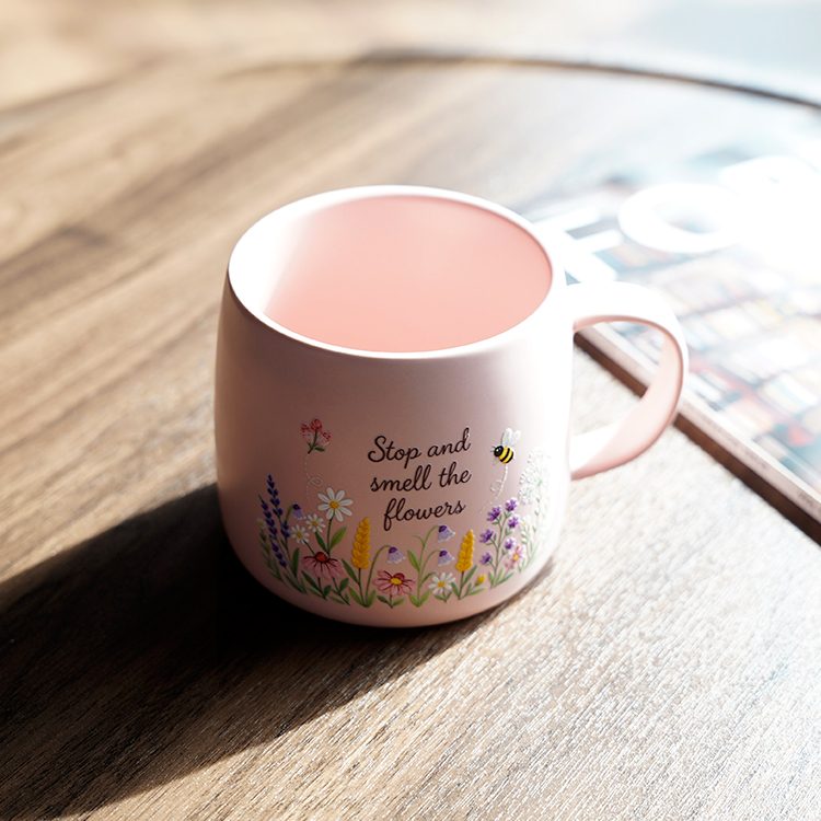 Stop and Smell The Flowers Large Porcelain Mug