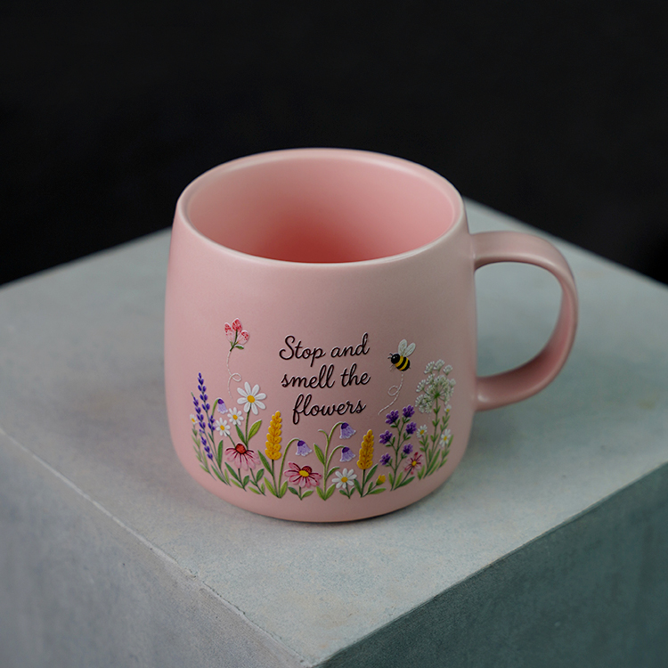 Stop and Smell The Flowers Large Porcelain Mug