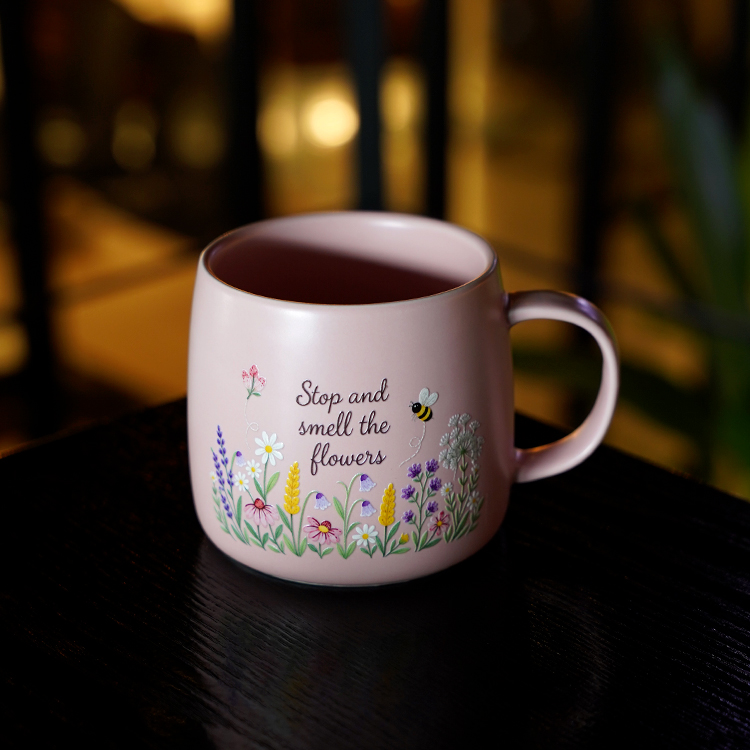Stop and Smell The Flowers Large Porcelain Mug