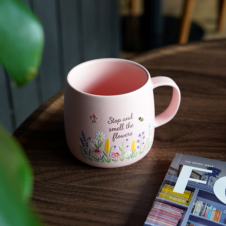 Stop and Smell The Flowers Large Porcelain Mug