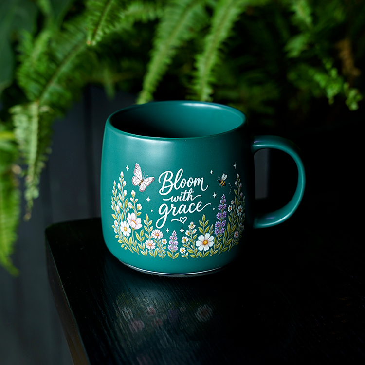 Bloom with Grace Large Porcelain Mug