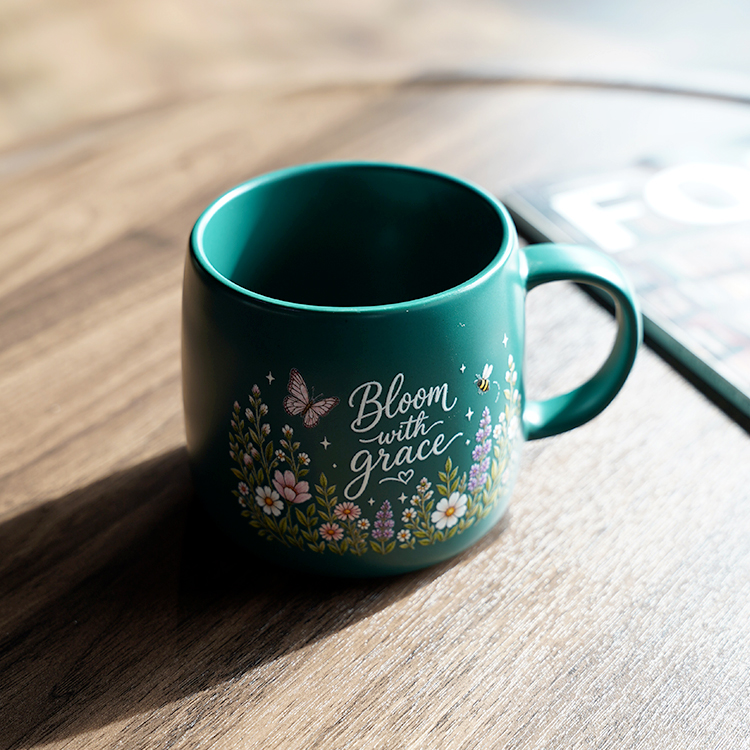 Bloom with Grace Large Porcelain Mug