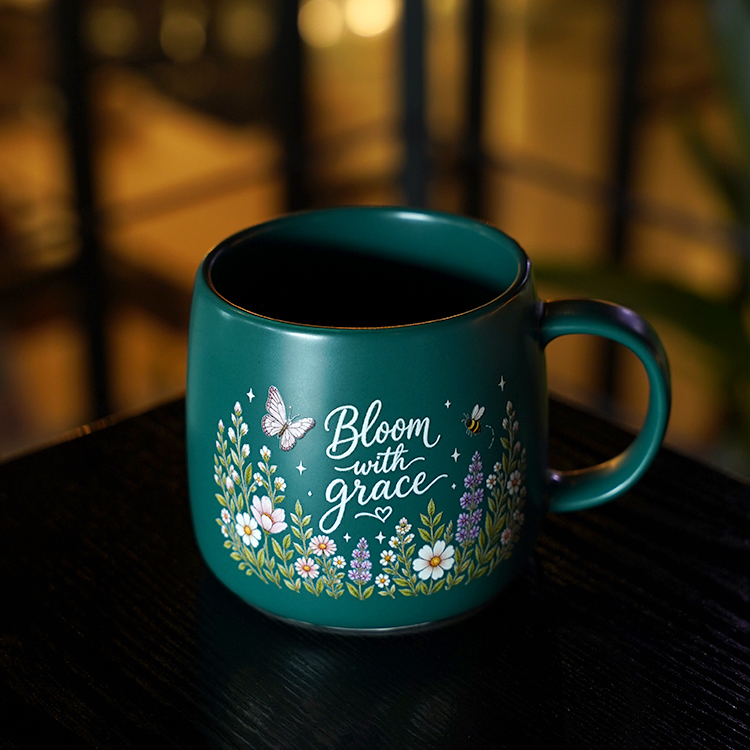 Bloom with Grace Large Porcelain Mug