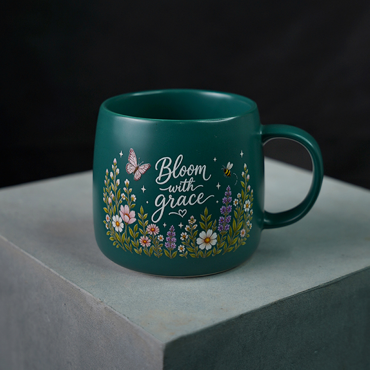 Bloom with Grace Large Porcelain Mug
