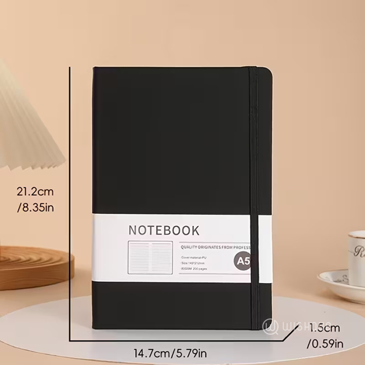 A5 Hardcover Journal Notebook - Black