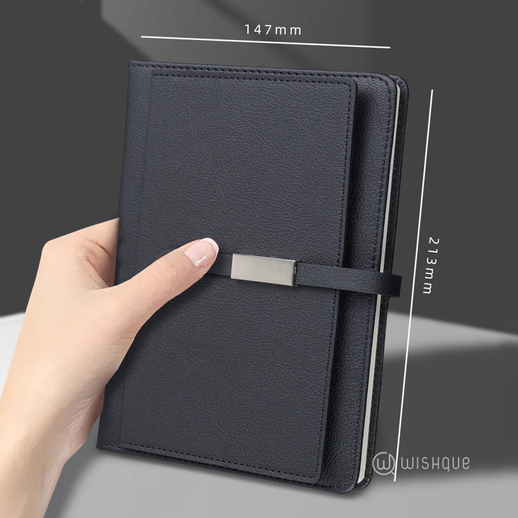 Pu Leather A5 Notebook Gift Set - Black