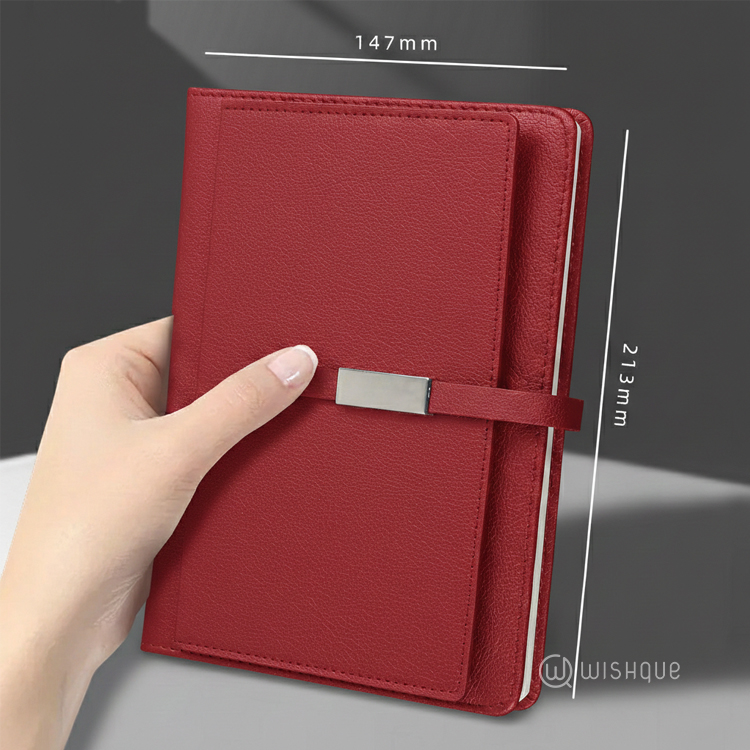 Pu Leather A5 Notebook Gift Set - Red