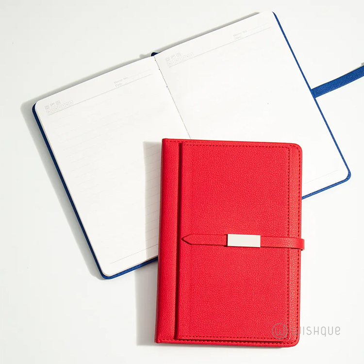 Pu Leather A5 Notebook Gift Set - Red