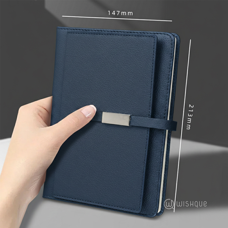 Pu Leather A5 Notebook Gift Set - Blue