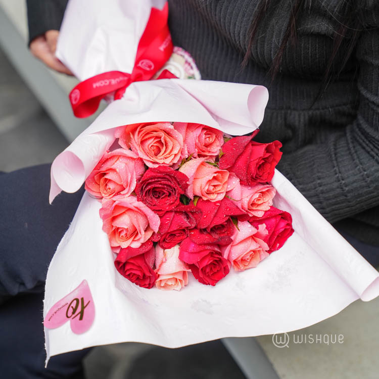 Blushing Romance Fresh Flower Bouquet