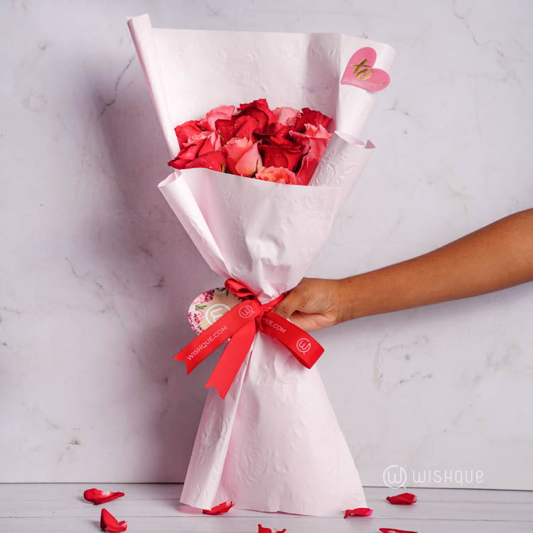 Blushing Romance Fresh Flower Bouquet