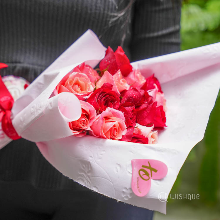 Blushing Romance Fresh Flower Bouquet