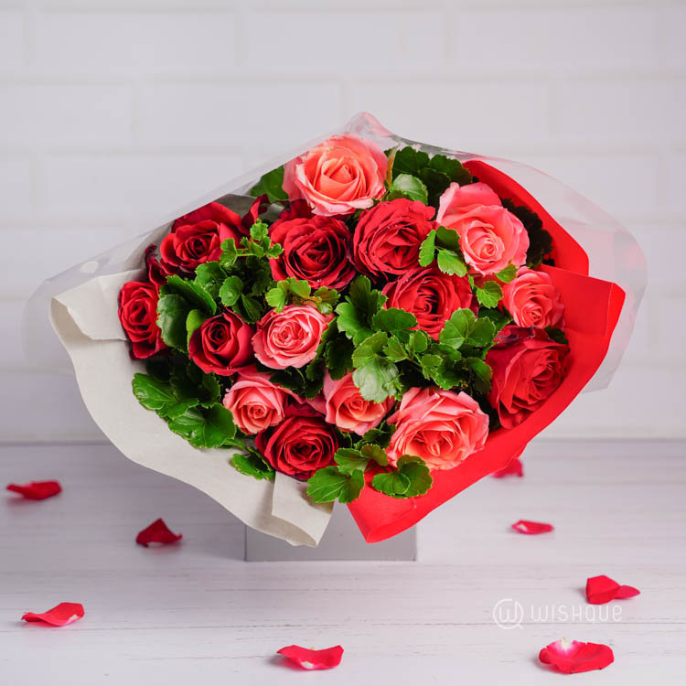 Botanical Blush Roses Flower Bouquet