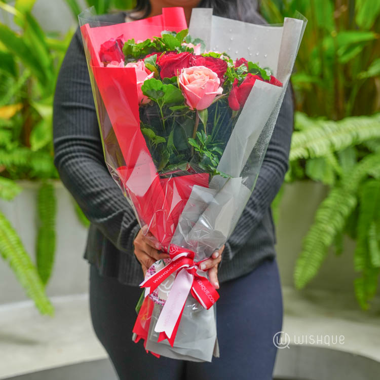 Botanical Blush Roses Flower Bouquet