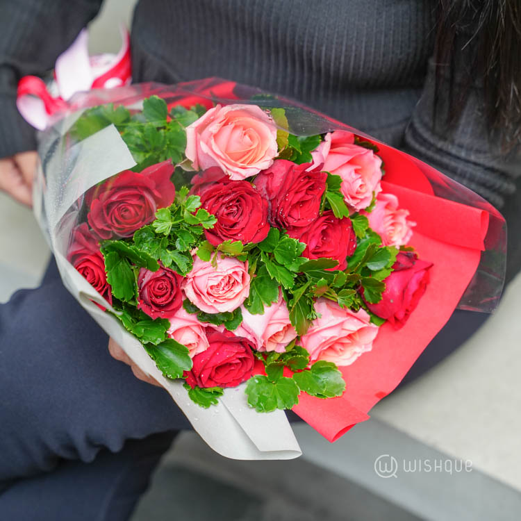 Botanical Blush Roses Flower Bouquet