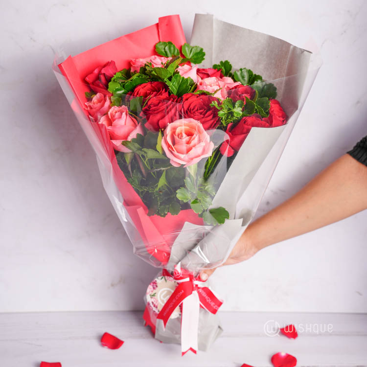 Botanical Blush Roses Flower Bouquet