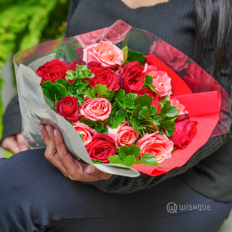 Botanical Blush Roses Flower Bouquet