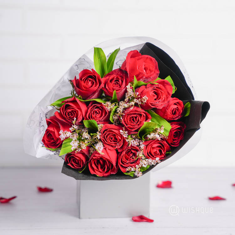 Deep Devotion Roses Flower Bouquet