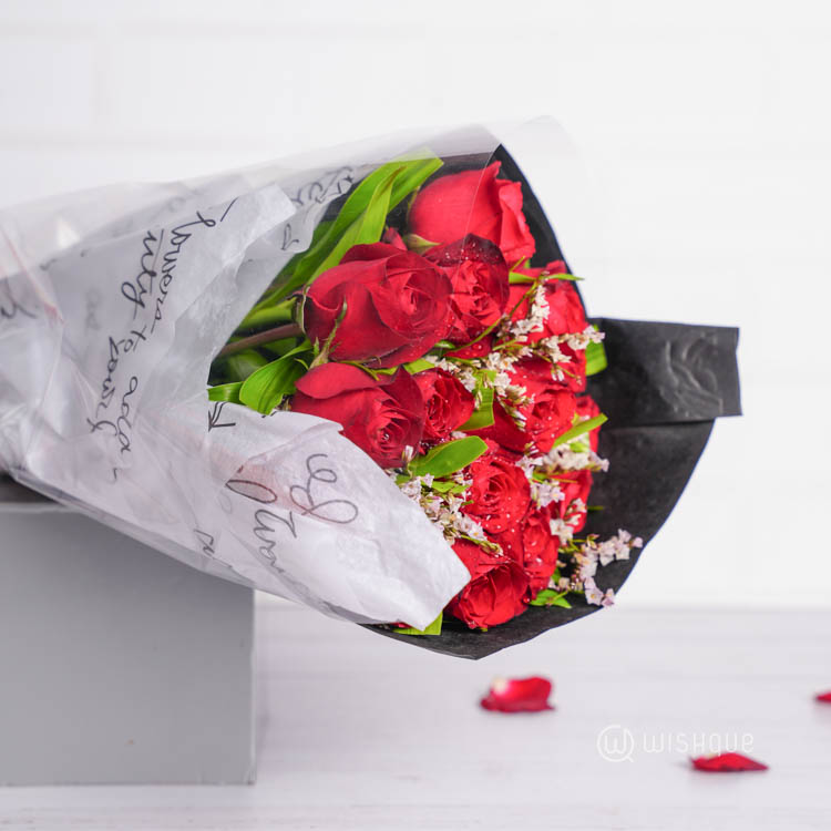 Deep Devotion Roses Flower Bouquet