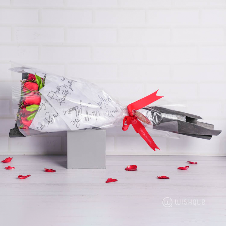 Deep Devotion Roses Flower Bouquet