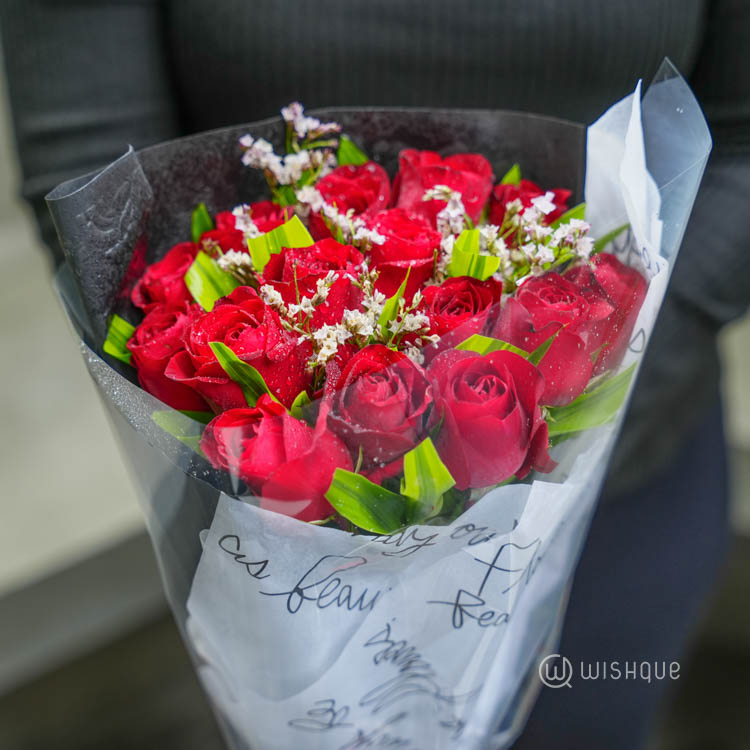 Deep Devotion Roses Flower Bouquet