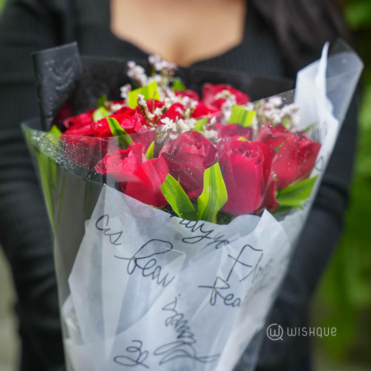 Deep Devotion Roses Flower Bouquet