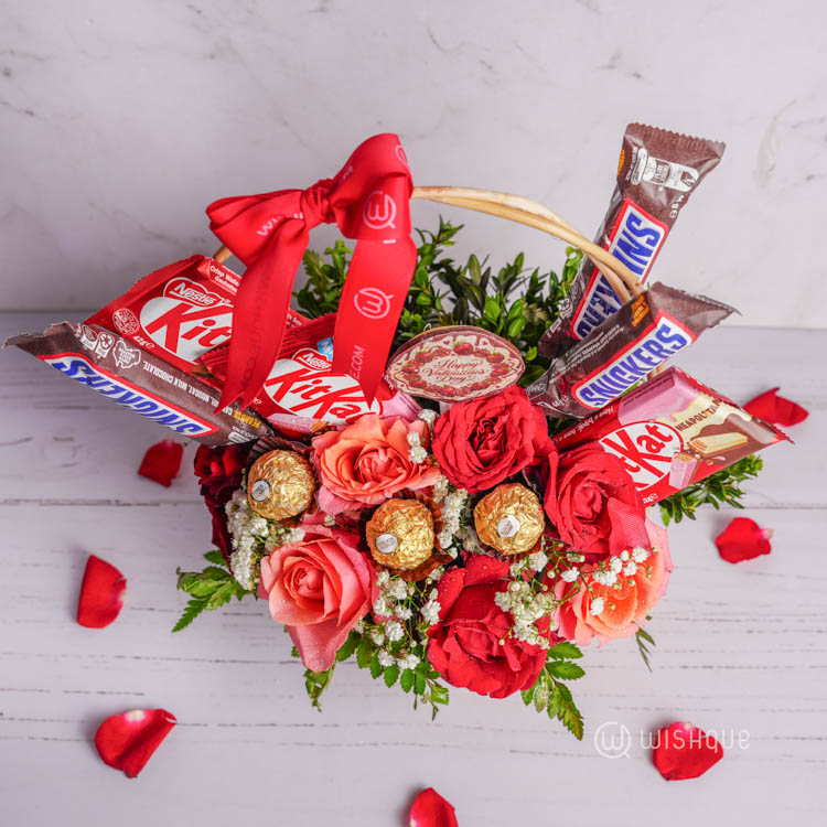 Sweetest Sentiments Valentine's Bloom Basket