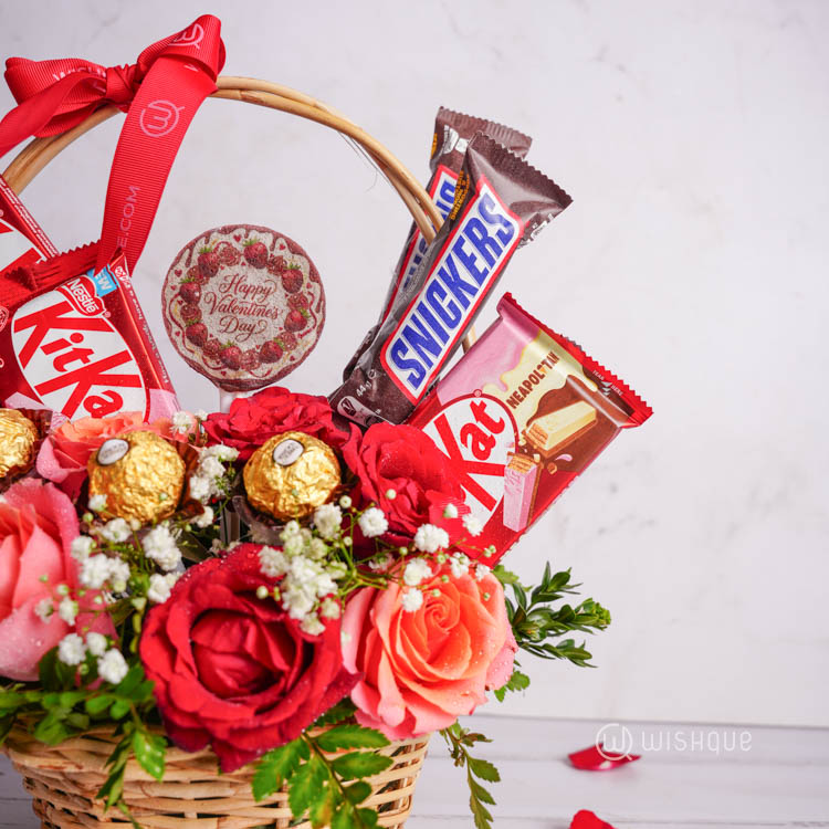 Sweetest Sentiments Valentine's Bloom Basket