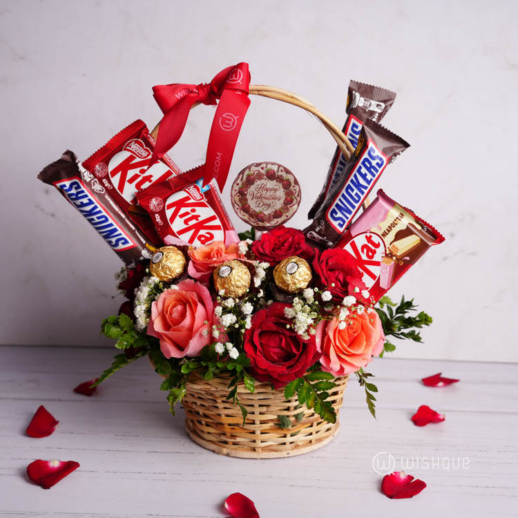 Sweetest Sentiments Valentine's Bloom Basket