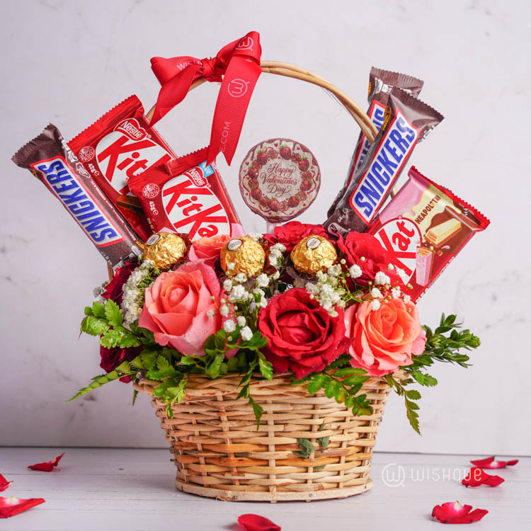 Sweetest Sentiments Valentine's Bloom Basket