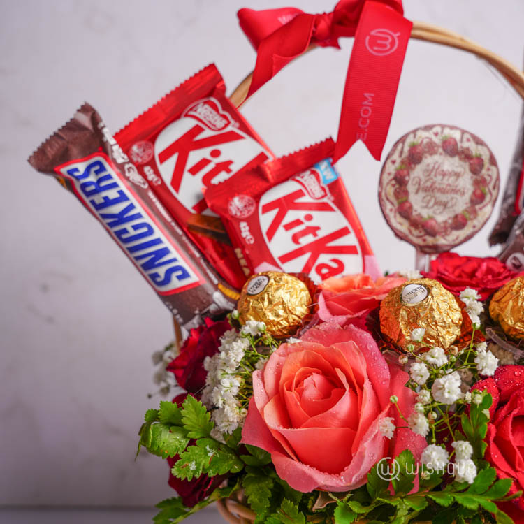 Sweetest Sentiments Valentine's Bloom Basket