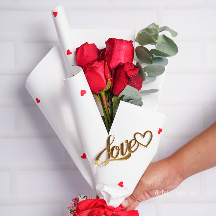 Simply Scarlet Mini Rose Bouquet