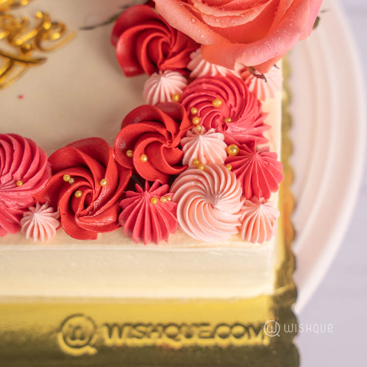 Romance in Petals Raspberry Chocolate Cake
