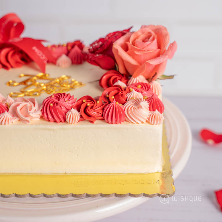 Romance in Petals Raspberry Chocolate Cake