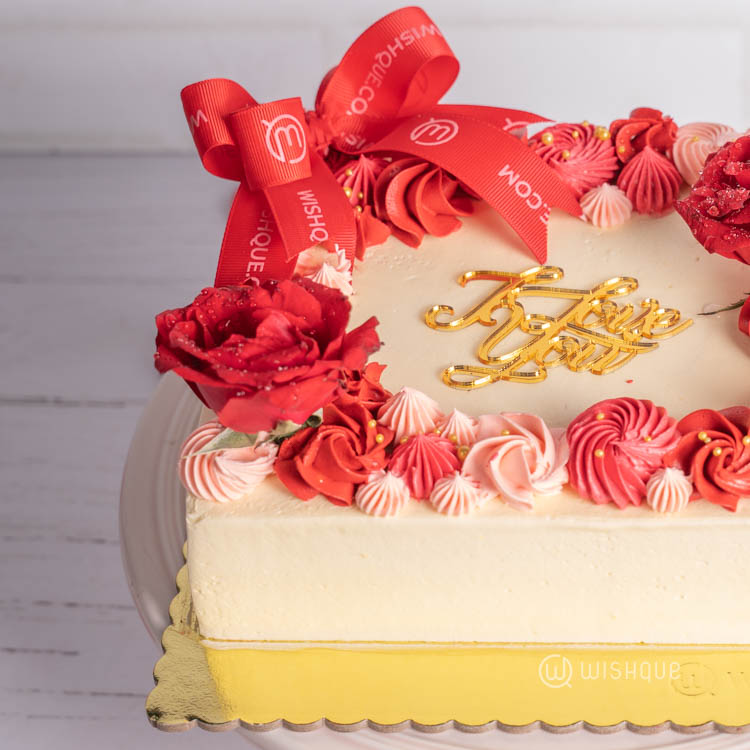 Romance in Petals Raspberry Chocolate Cake