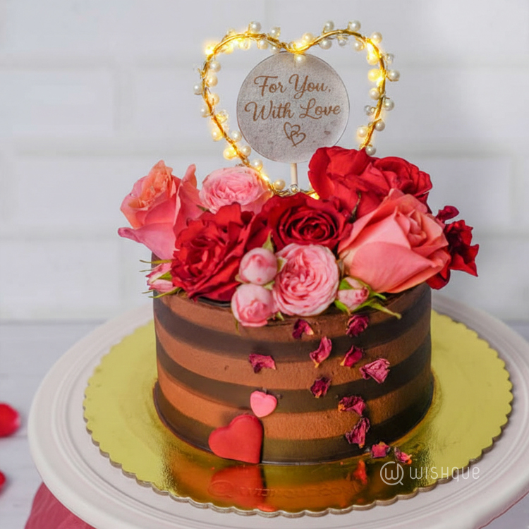 Rose Petal Chocolate Ganache Cake